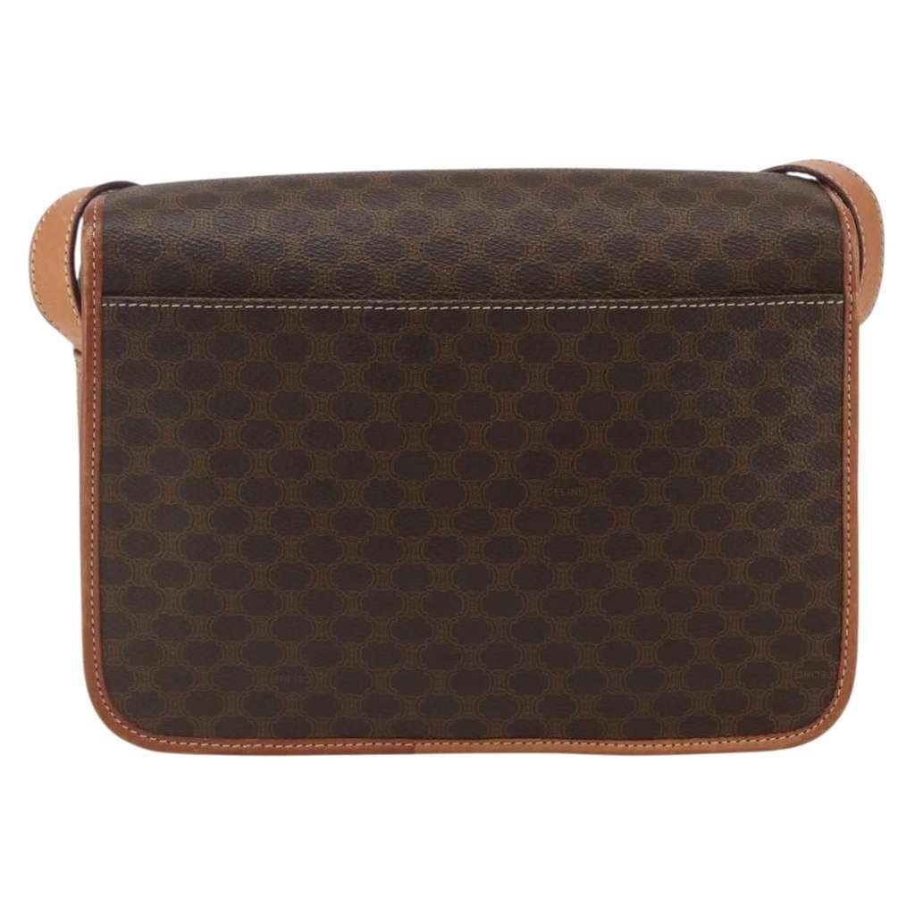 Celine Vintage Macadam Shoulder Bag Brown Canvas Good condition - Back View