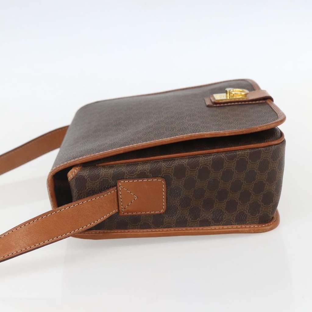 Celine Vintage Macadam Shoulder Bag Brown Canvas Good condition - Inside View