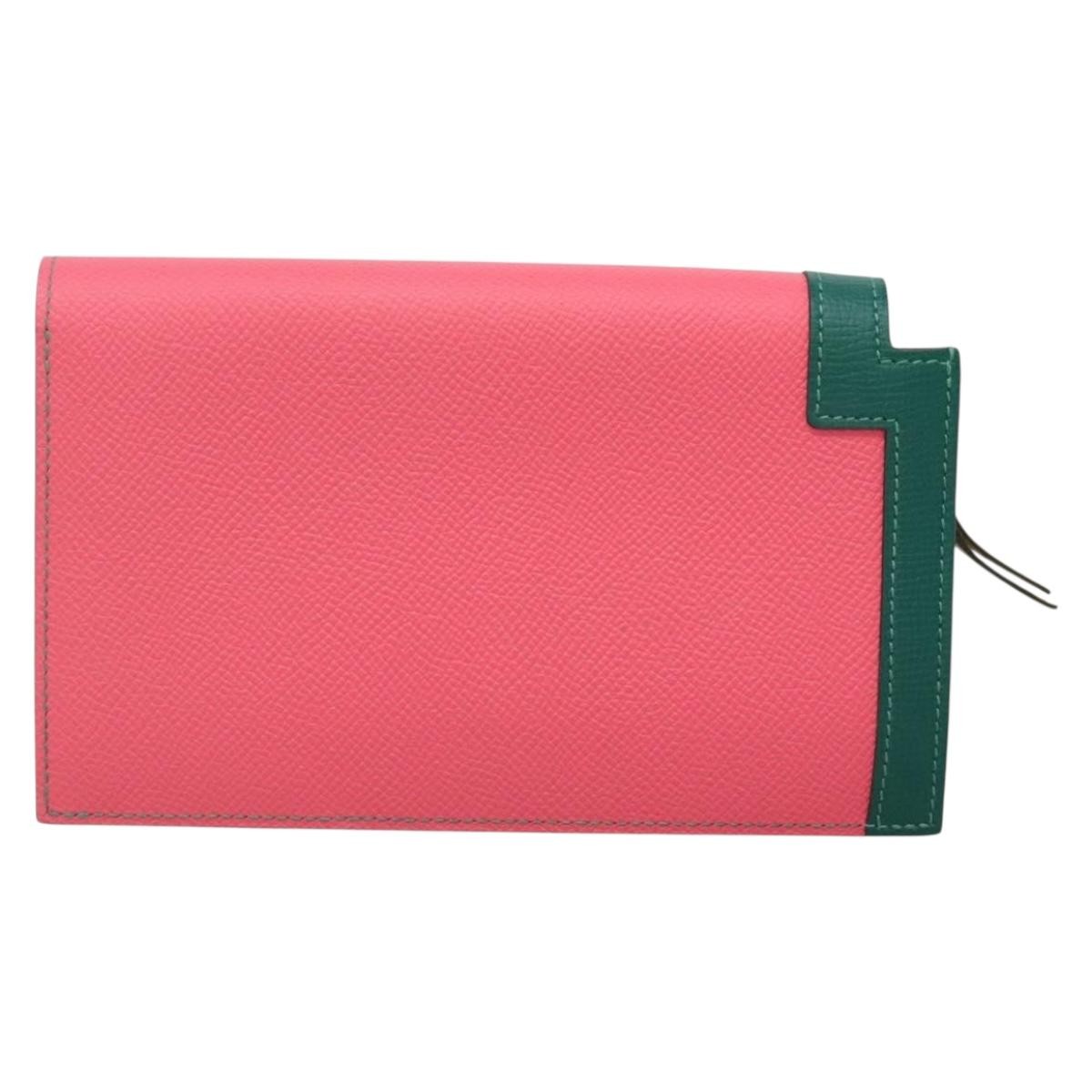 Hermès Camail Wallet Pink Leather Good condition - Back View