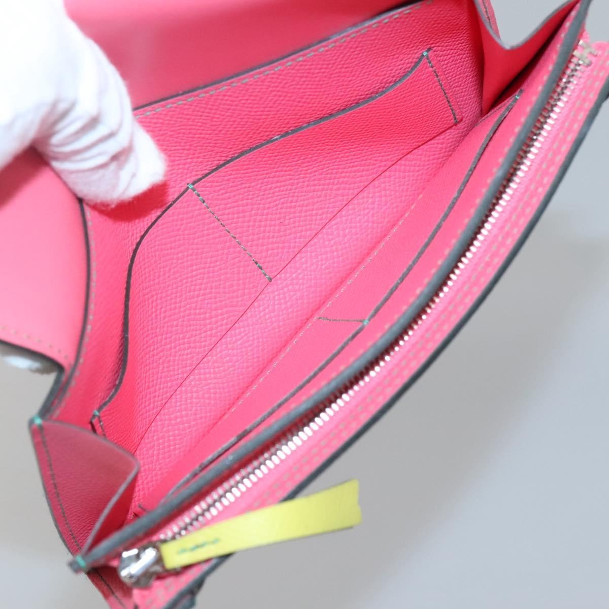 Hermès Camail Wallet Pink Leather Good condition - Box View