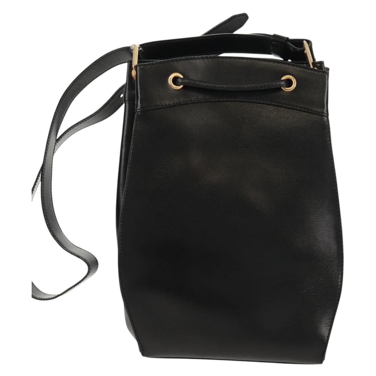 Christian Dior Vintage Shoulder Bag Black Leather Good condition - Back View