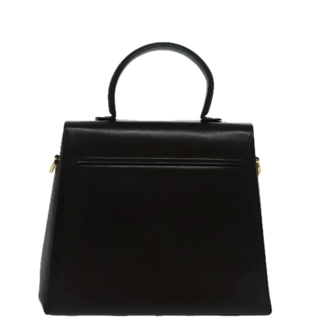 Salvatore Ferragamo Gancini Convertible Top Handle Bag Black Leather Good condition - Back View