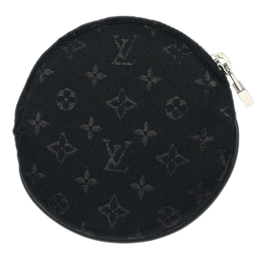 Louis Vuitton Round Coin Purse Black Leather Good condition - Back View
