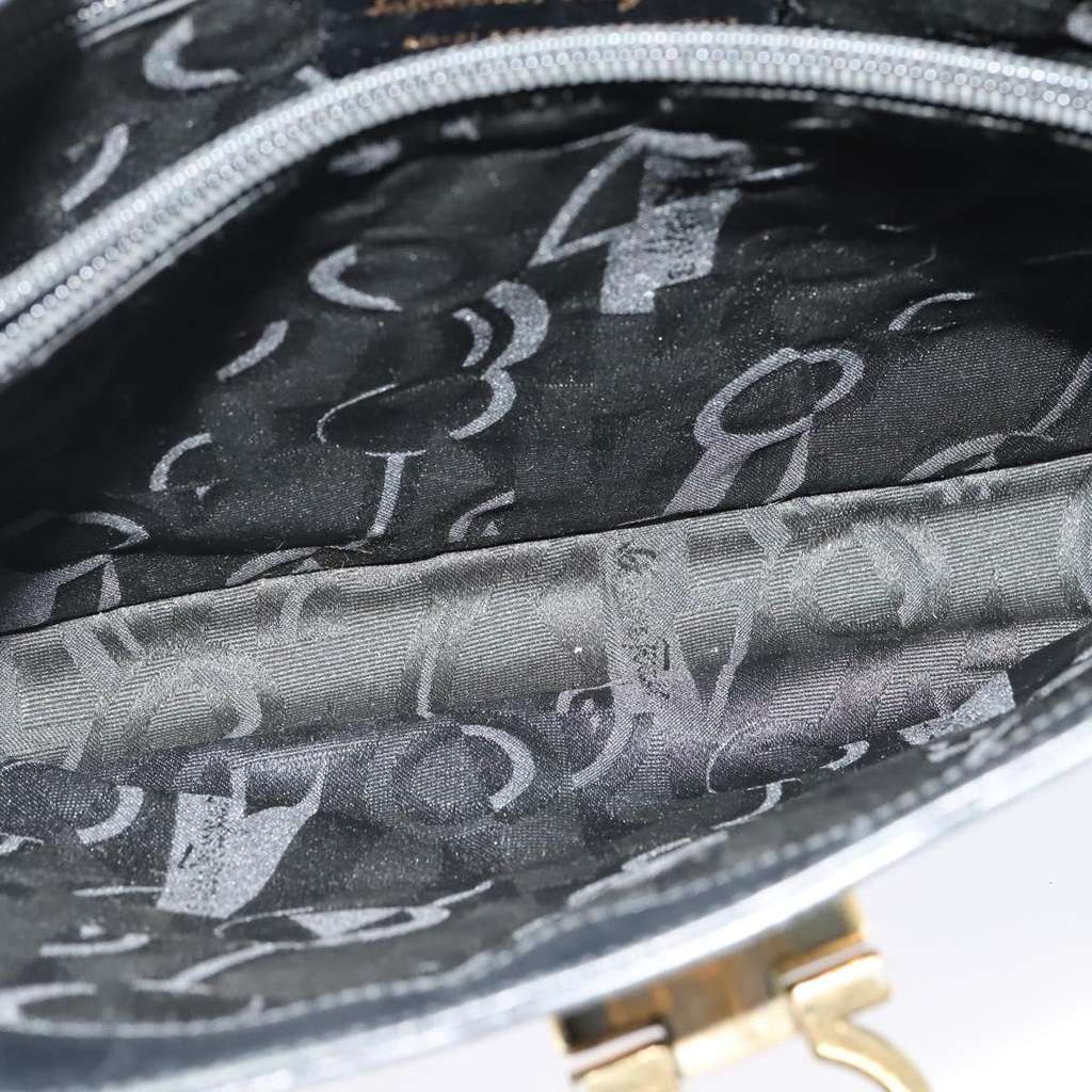 Salvatore Ferragamo Gancini Shoulder Bag Black Leather Good condition - Box View