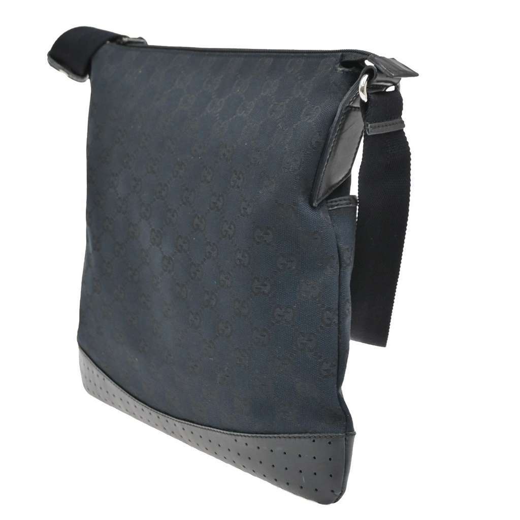 Gucci Zip Messenger Bag Black Canvas Good condition - Inside View
