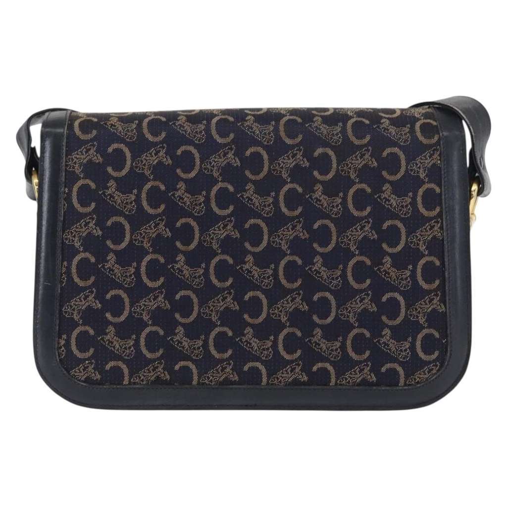 Celine Horse Carriage Shoulder bag Navy Canvas Good condition - Back View