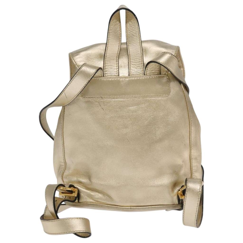 Salvatore Ferragamo Gancini Backpack Gold Leather Good condition - Back View