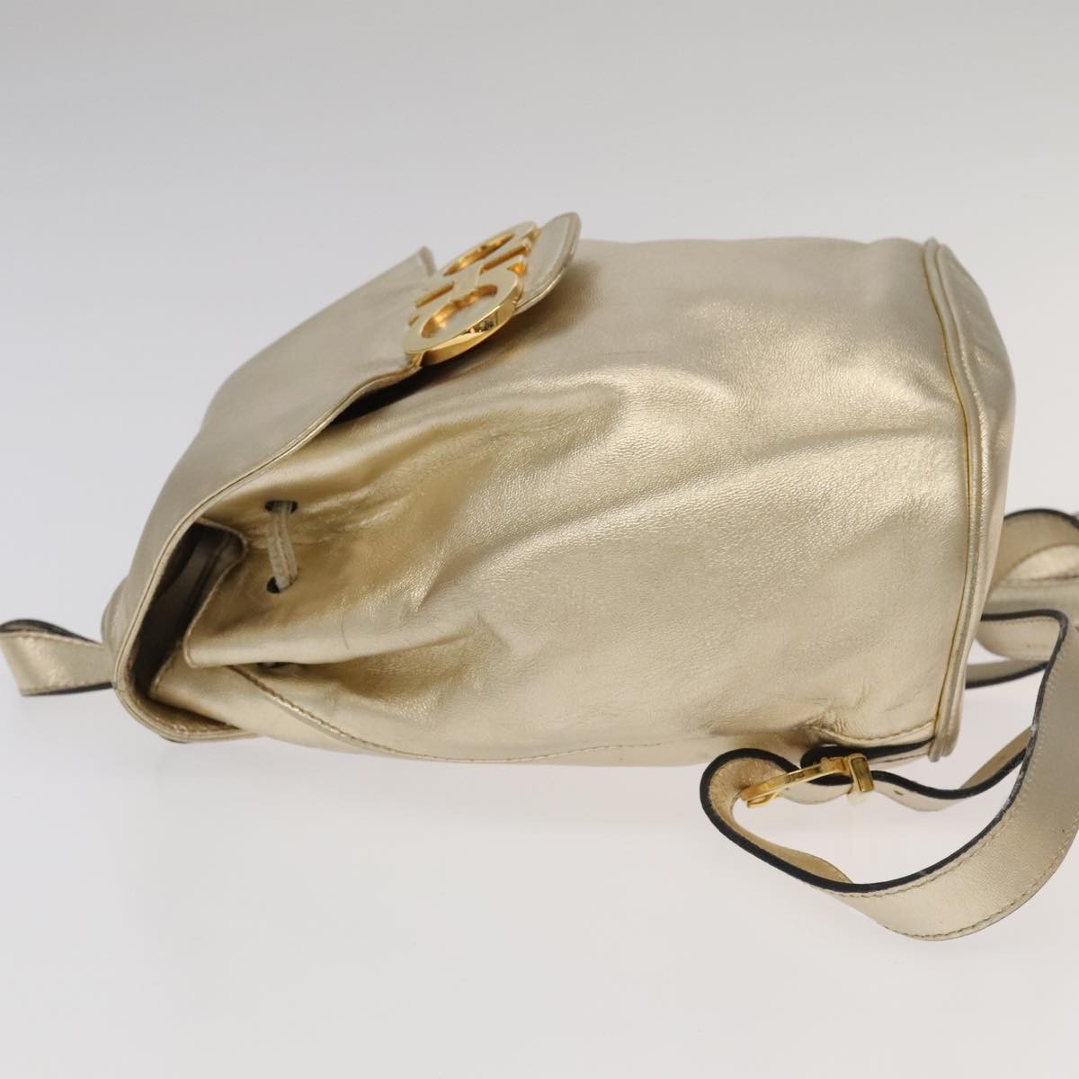 Salvatore Ferragamo Gancini Backpack Gold Leather Good condition - Model View