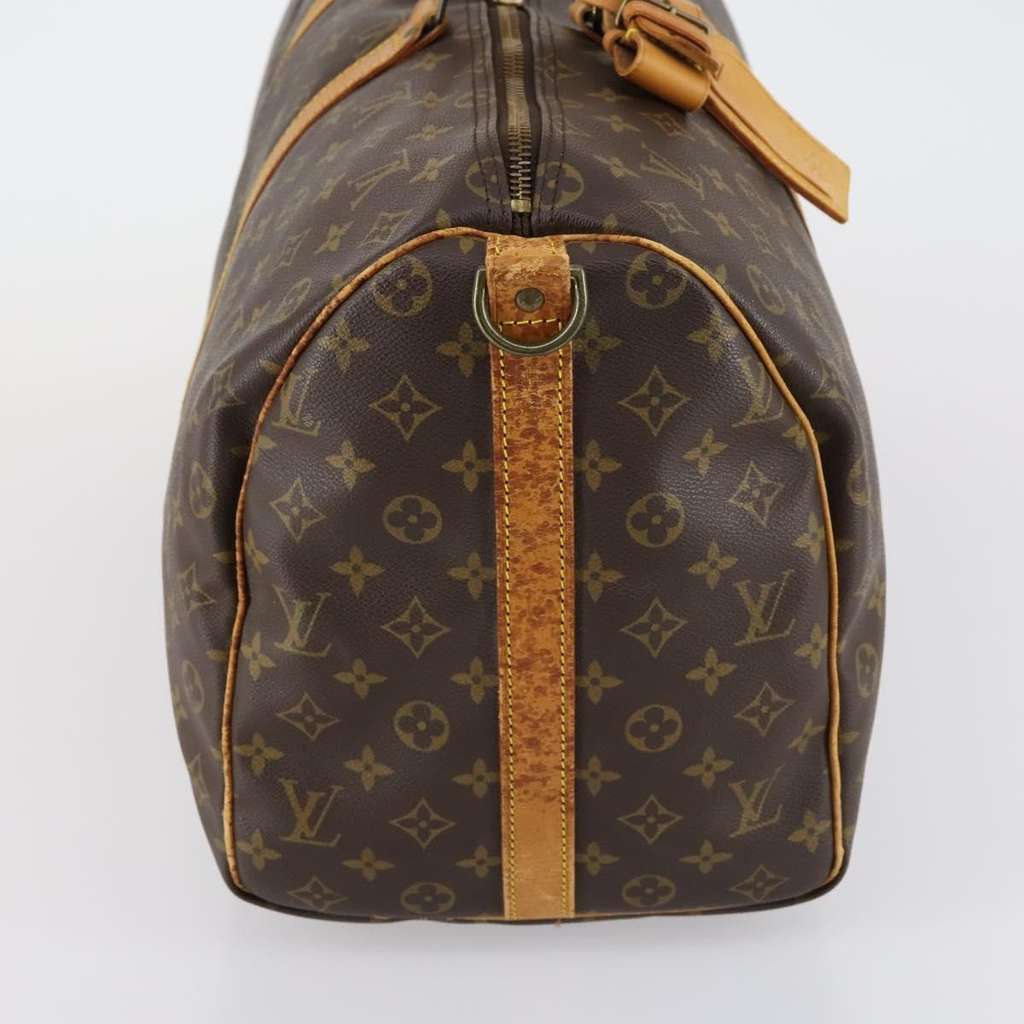 Louis Vuitton Keepall Bandouliere Bag Brown Canvas Fair condition - Model View