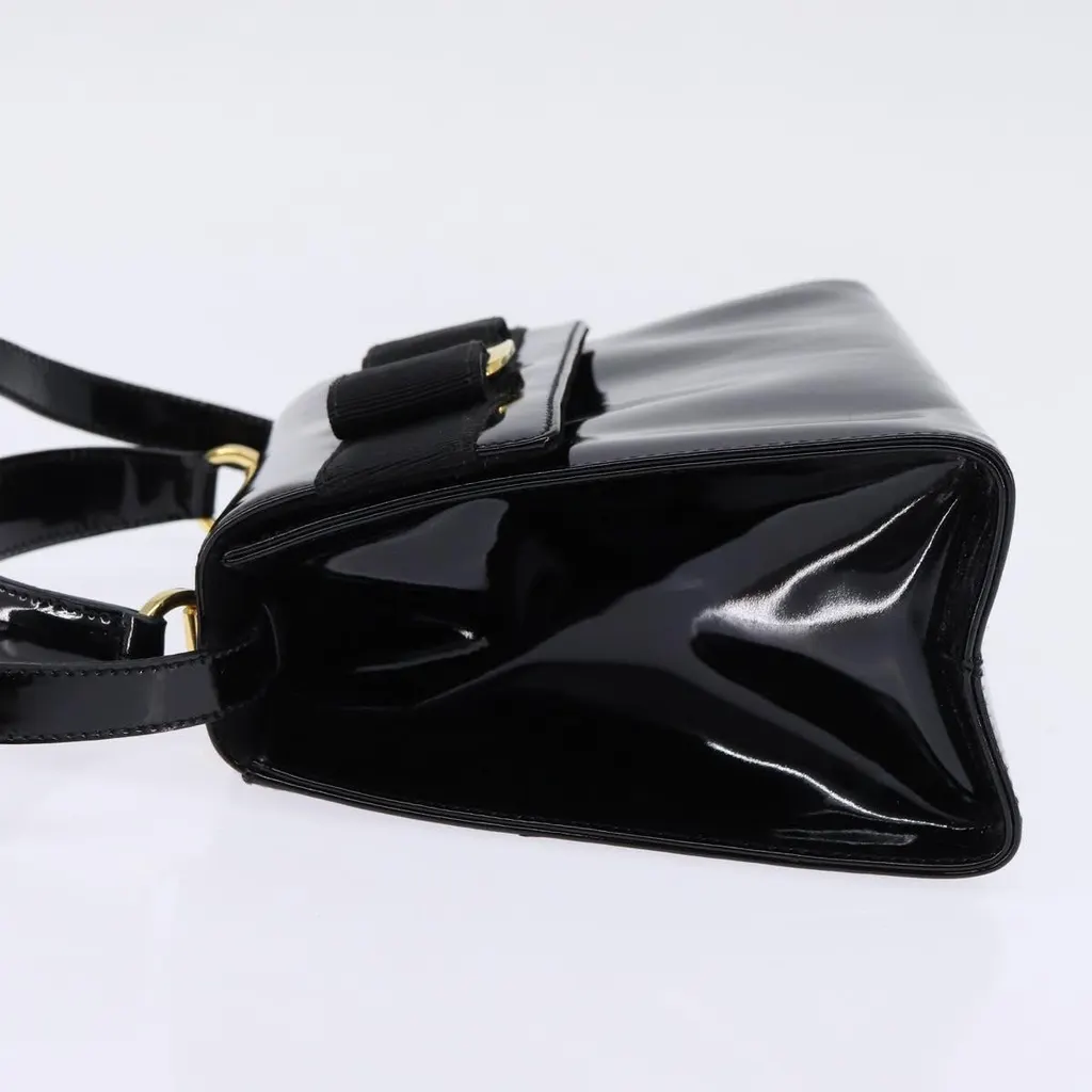 Salvatore Ferragamo Vintage Vara Bow Top Handle Bag Black Good - Inside View