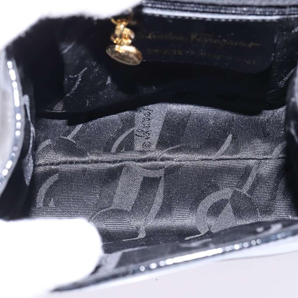 Salvatore Ferragamo Vintage Vara Bow Top Handle Bag Black Good condition - Box View