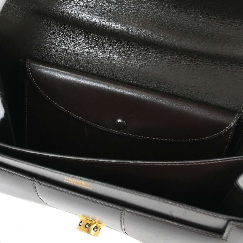 Hermès Vintage Shoulder Bag Brown Leather Good condition - Inside View