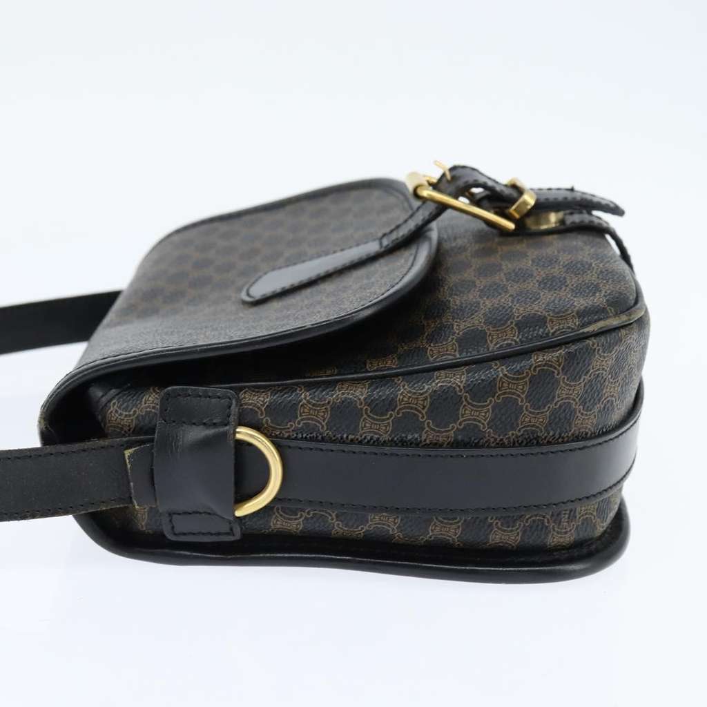 Celine Vintage Macadam Shoulder Bag Black Canvas Good condition - Inside View