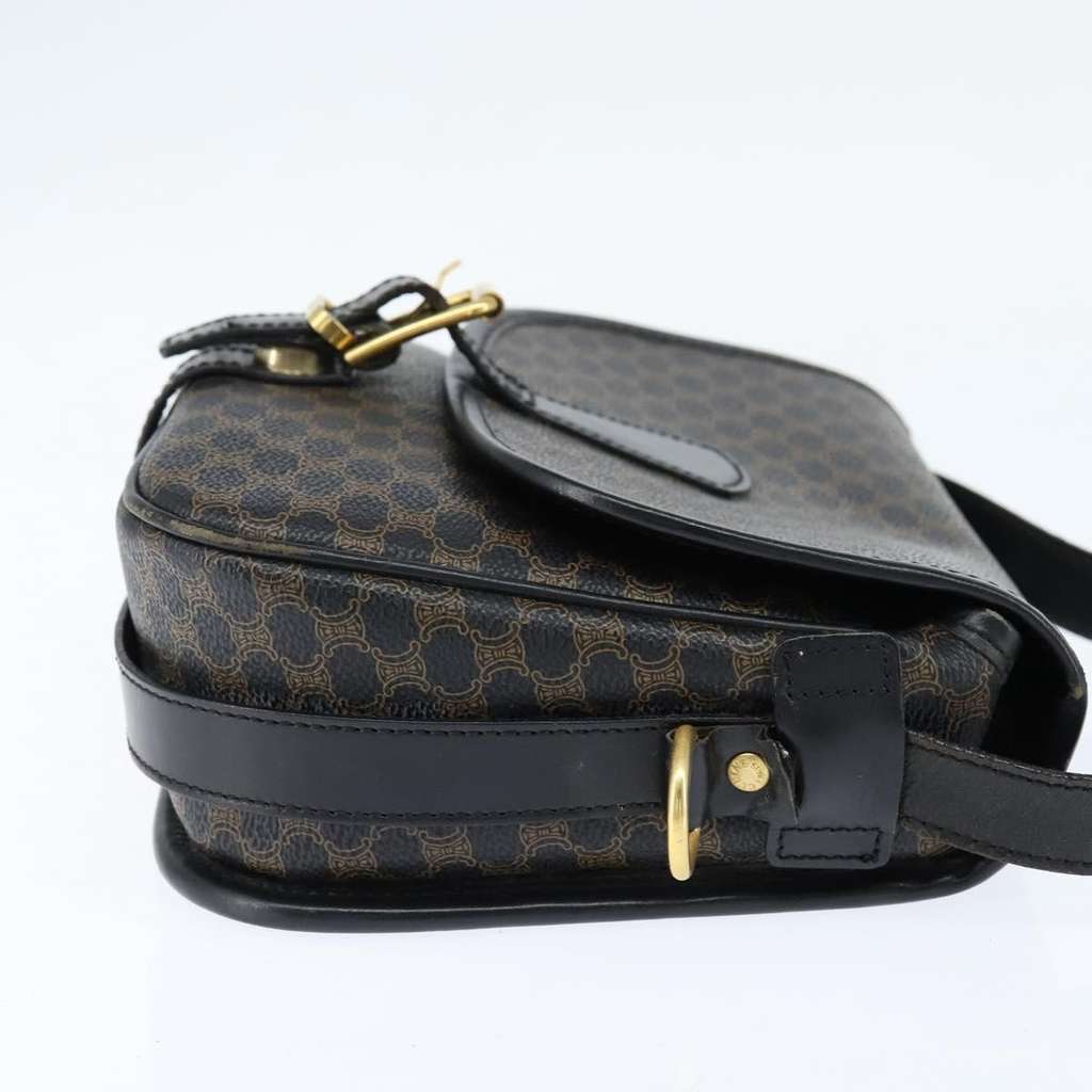 Celine Vintage Macadam Shoulder Bag Black Canvas Good condition - Model View