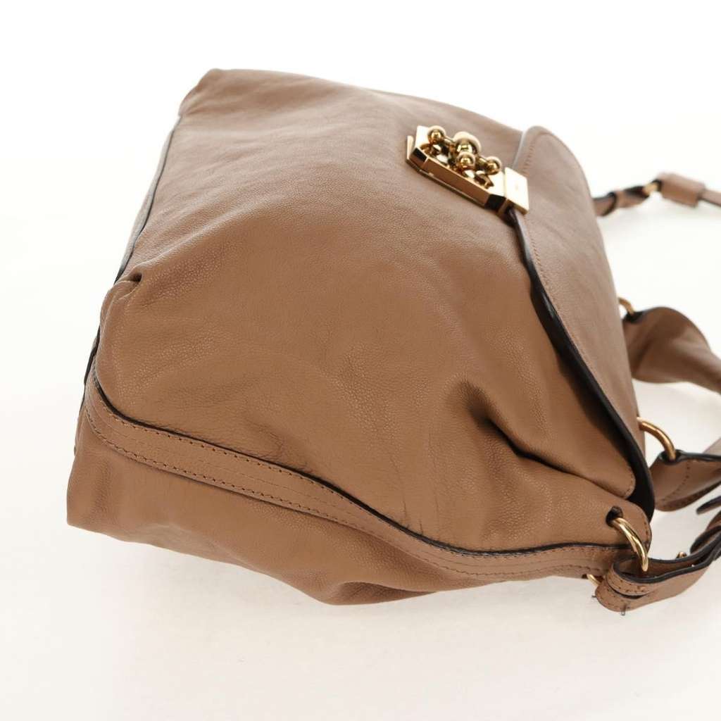 Chloe Elsie Convertible Satchel Beige Leather Good condition - Model View