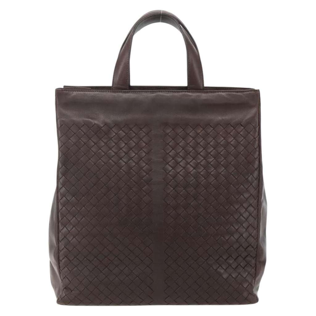 Bottega Veneta Intrecciato Handbag Brown Leather Good condition - Back View