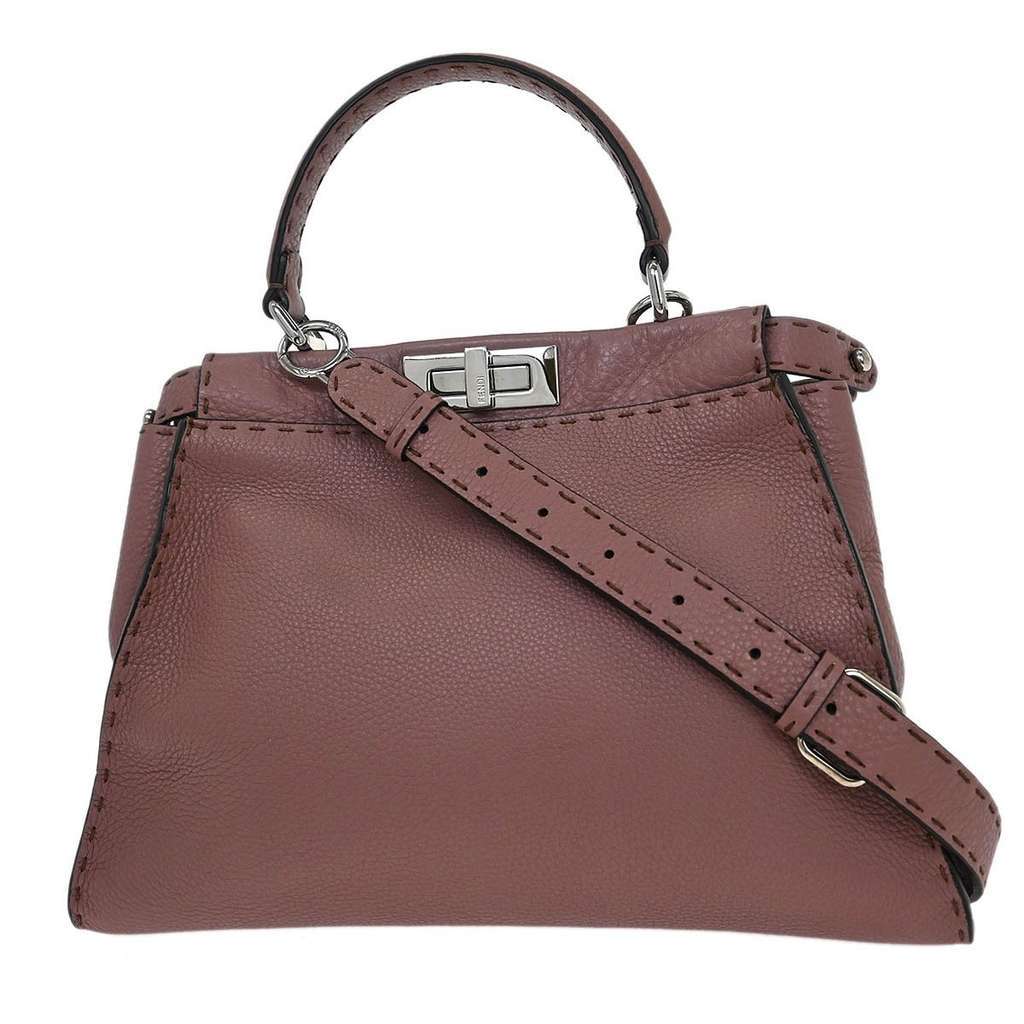 Fendi Selleria Peekaboo Bag Purple Leather Good condition - Back View