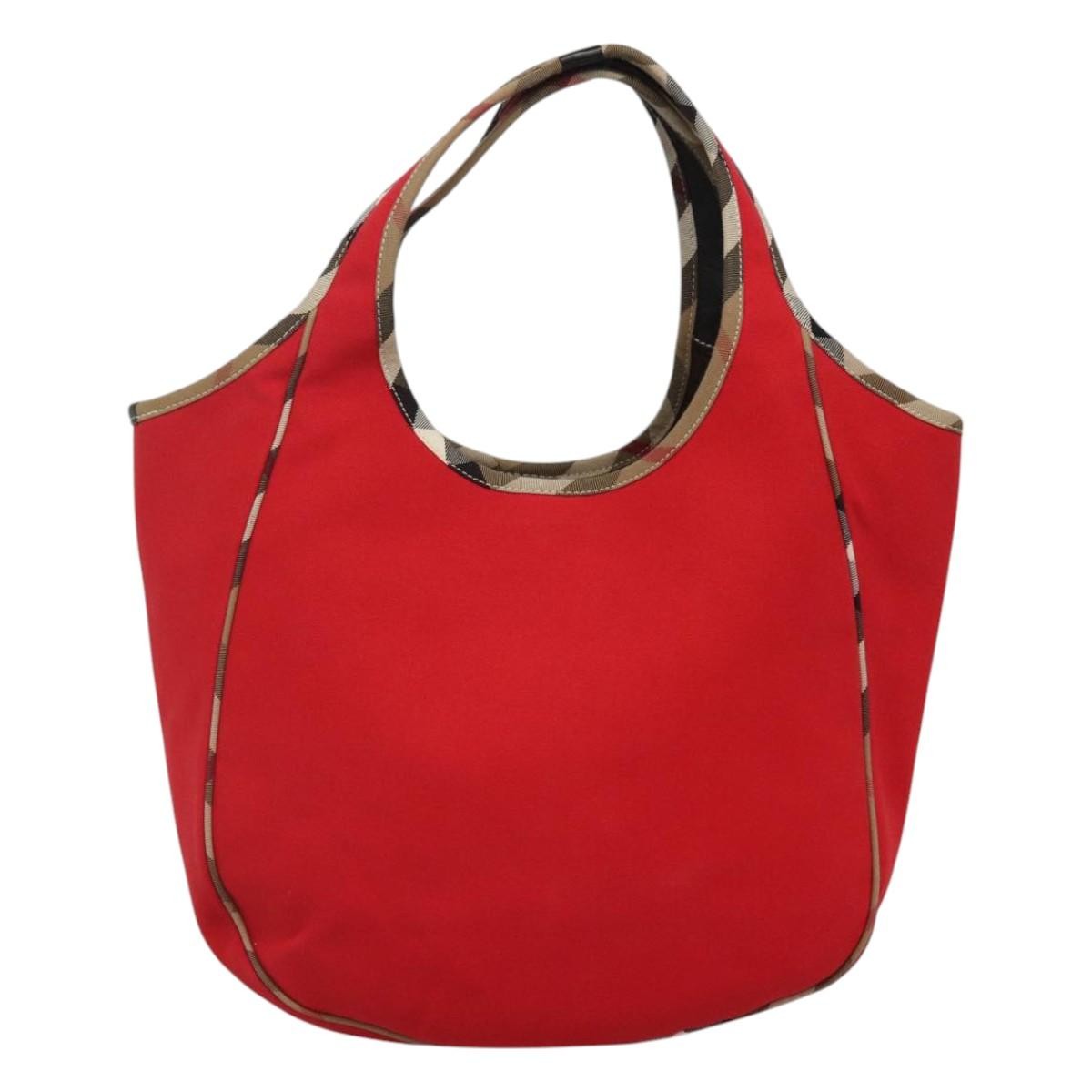 Burberry Shoulder Bag Red Canvas Good condition - Back View