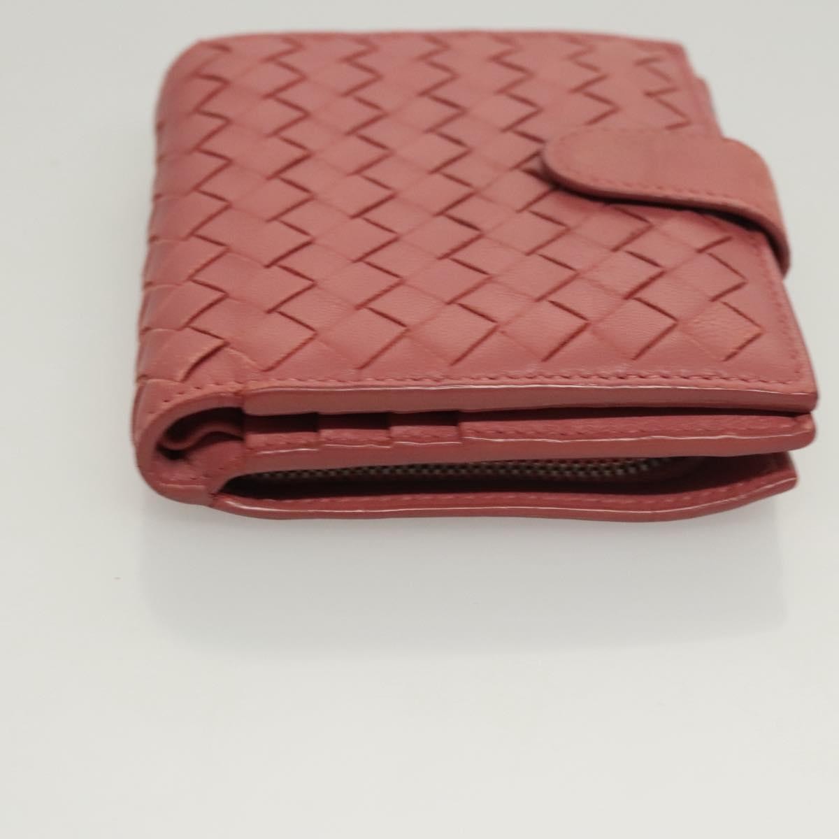 Bottega Veneta Bifold Coin Pocket Card Holder Pink Leather Good condition - Inside View
