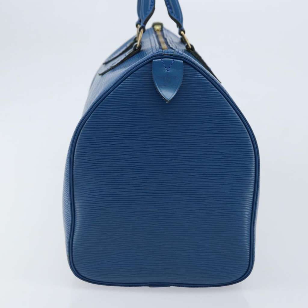Louis Vuitton Speedy Handbag Blue Leather Fair condition - Inside View