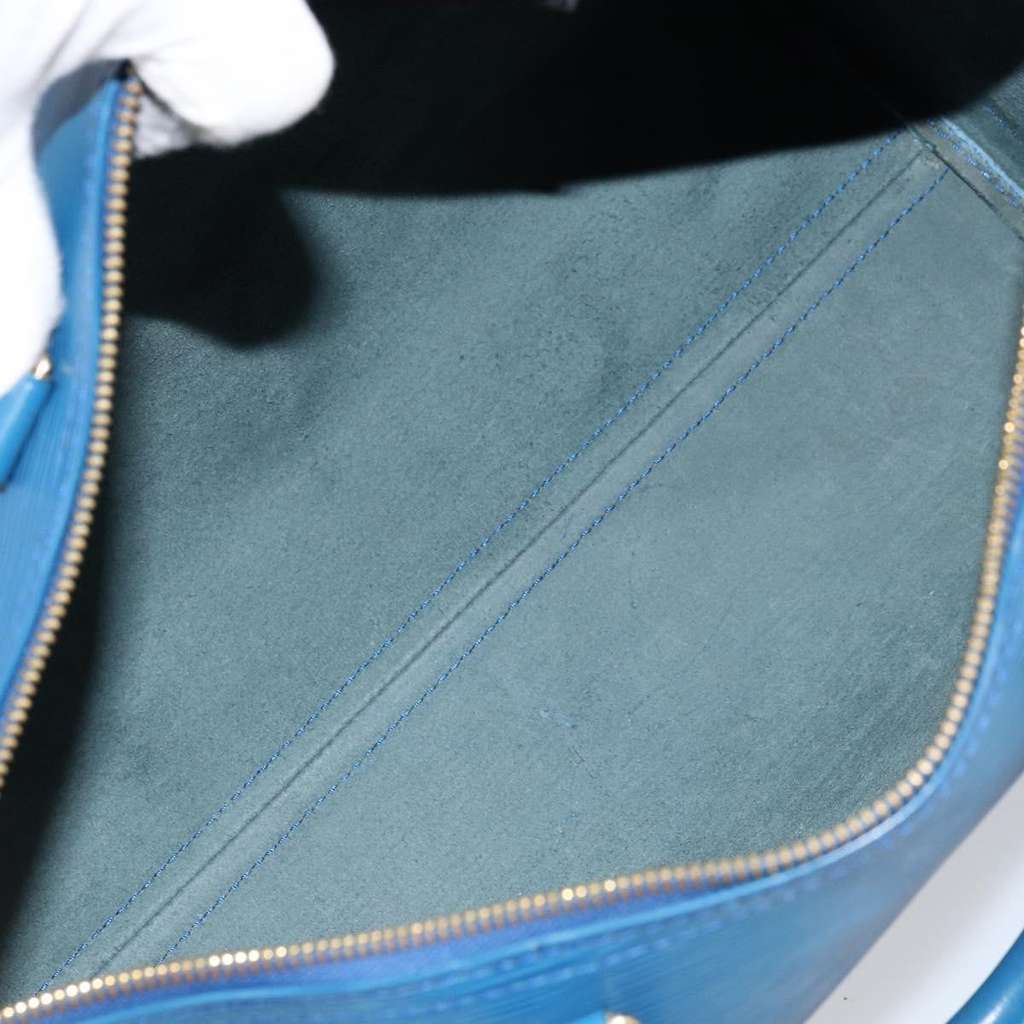 Louis Vuitton Speedy Handbag Blue Leather Fair condition - Box View