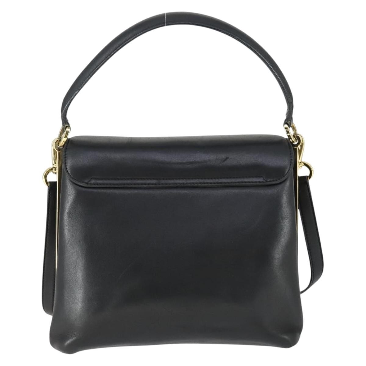 Salvatore Ferragamo Vintage Handbag Black Leather Good condition - Back View