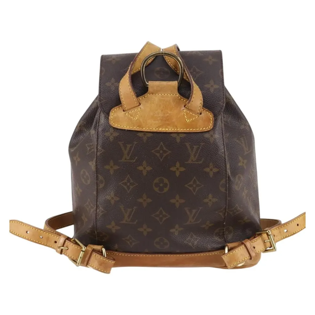 Louis Vuitton Vintage Montsouris Backpack Brown Canvas Fair - Back View