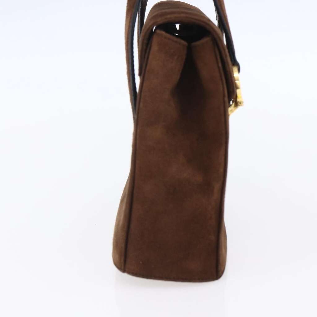 Salvatore Ferragamo Gancini handbag Brown Suede Good condition - Inside View