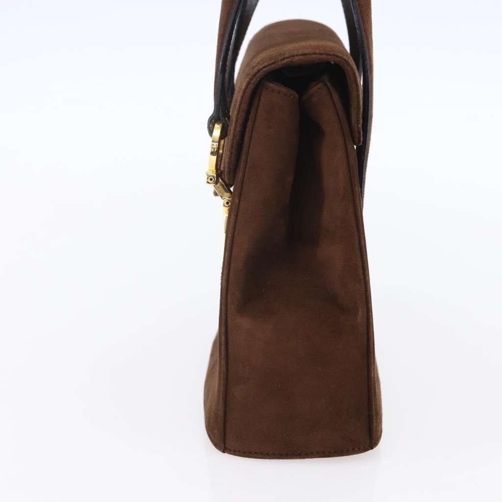 Salvatore Ferragamo Gancini handbag Brown Suede Good condition - Model View