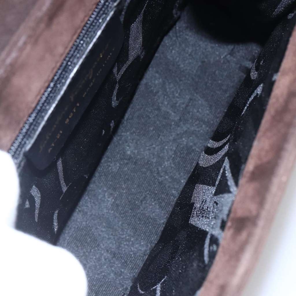 Salvatore Ferragamo Gancini handbag Brown Suede Good condition - Box View