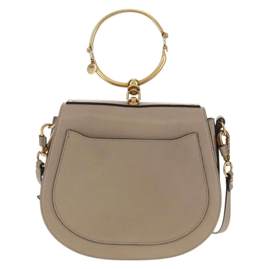 Chloe Nile Crossbody Bag Beige Leather Good condition - Back View