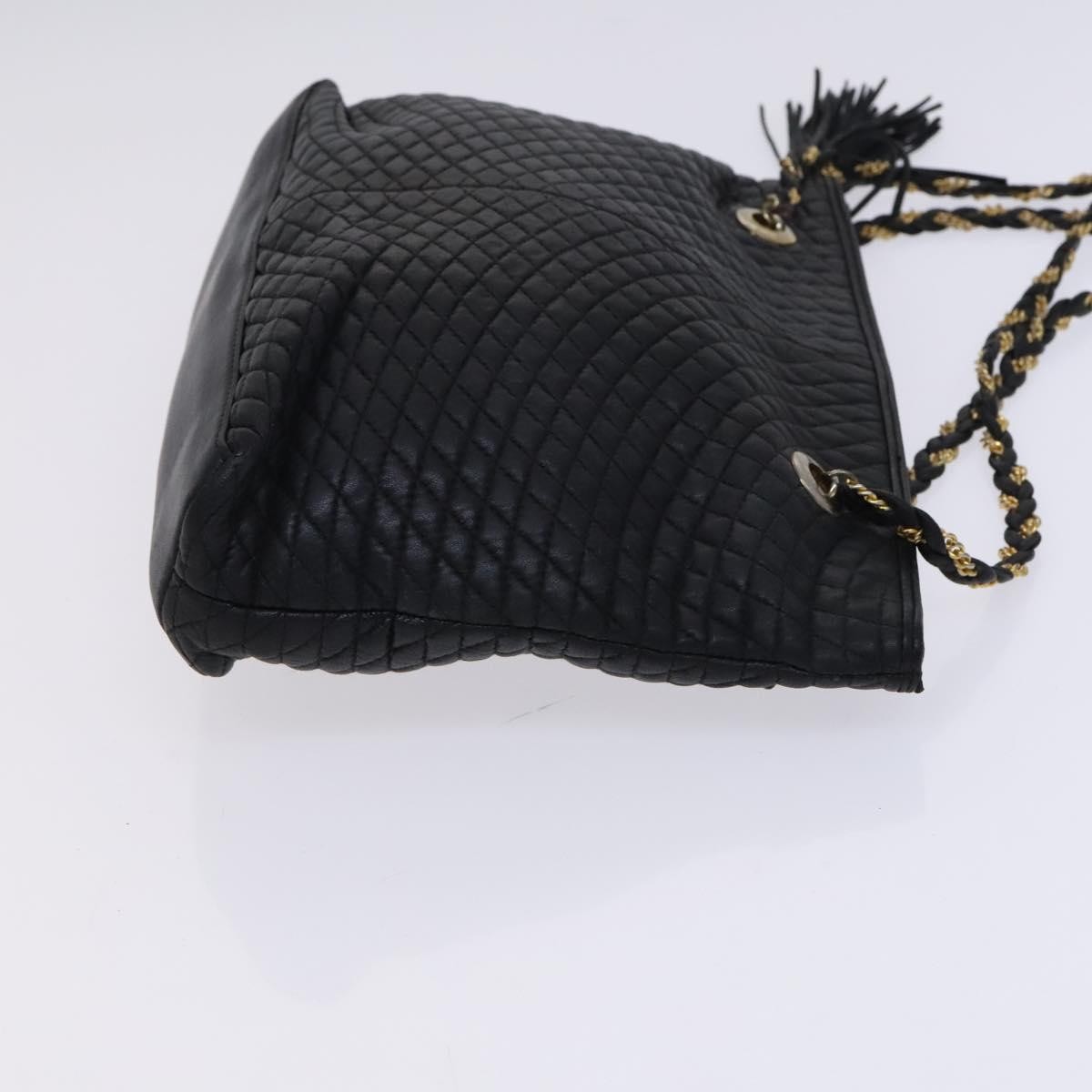 Bally Vintage Chain Shoulder Bag Black Leather Good condition - Inside View