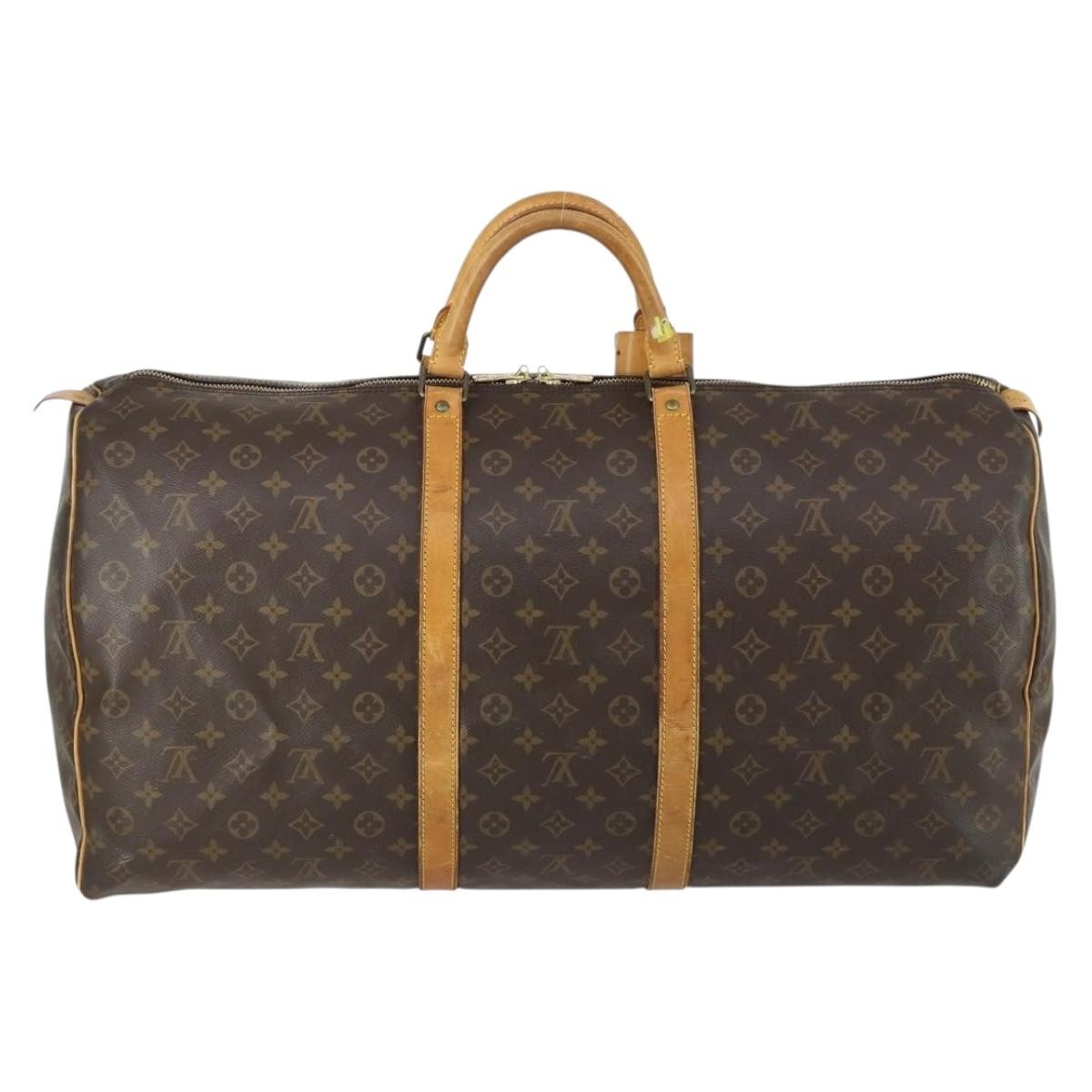 Louis Vuitton Keepall Bag Brown Canvas Fair condition - Back View