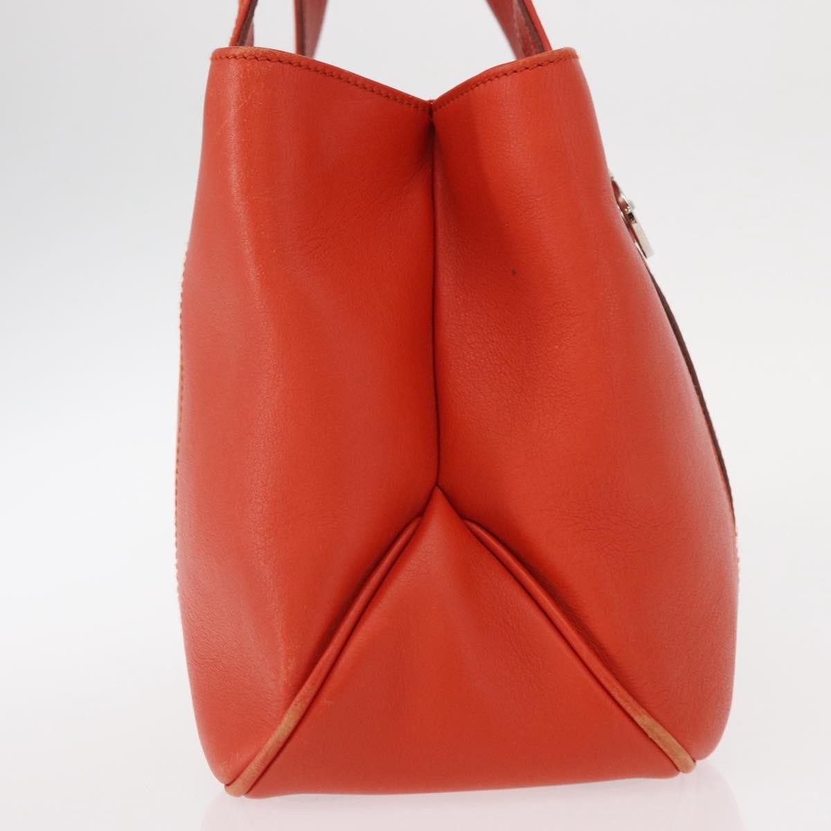 Salvatore Ferragamo Gancini handbag Orange Leather Good condition - Model View