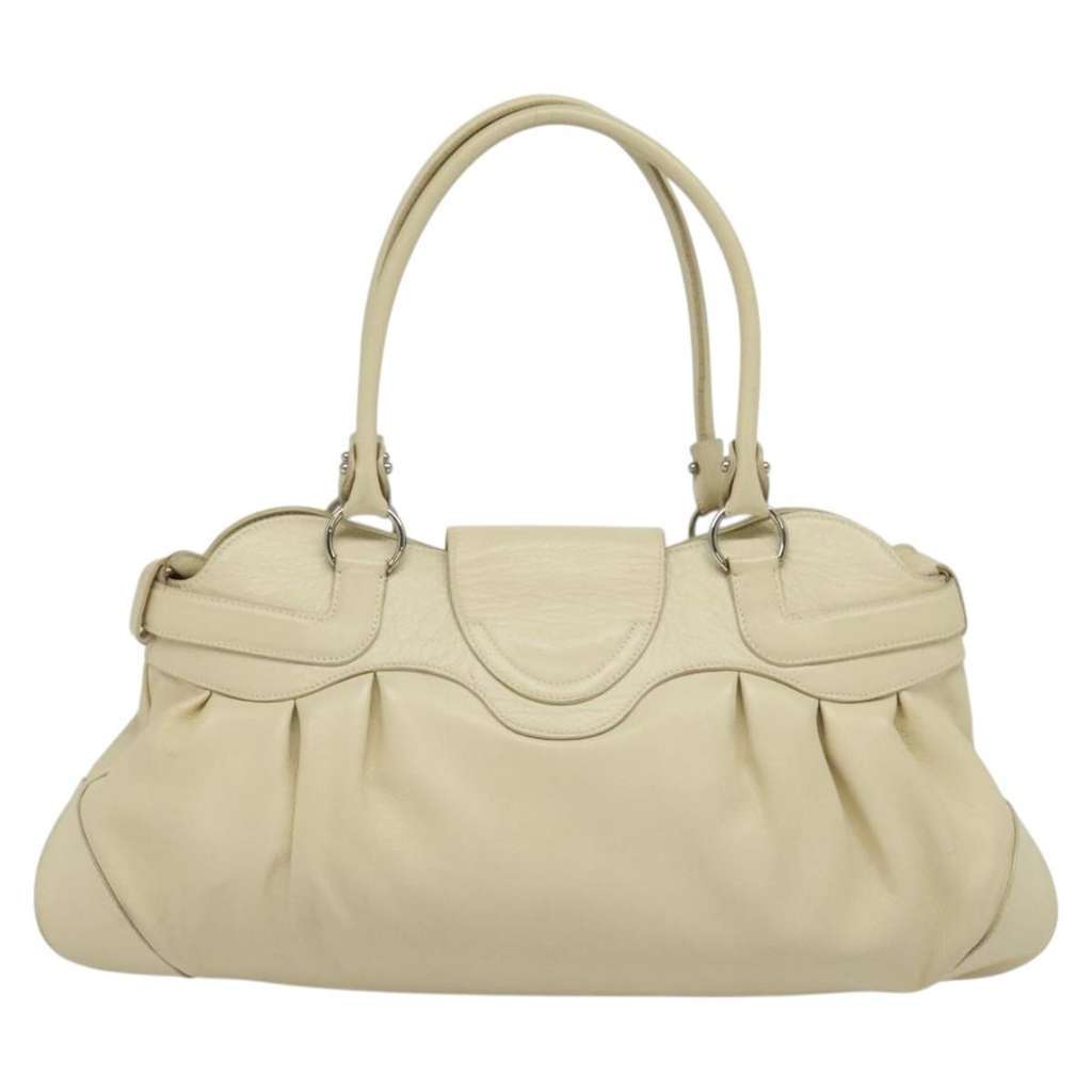 Salvatore Ferragamo Marisa Satchel Beige Leather Good condition - Back View