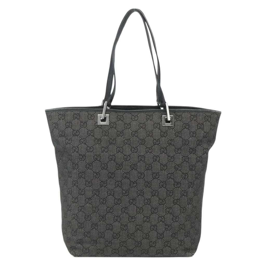 Gucci Vintage Bucket Shopping Tote Black Canvas Good condition - Back View