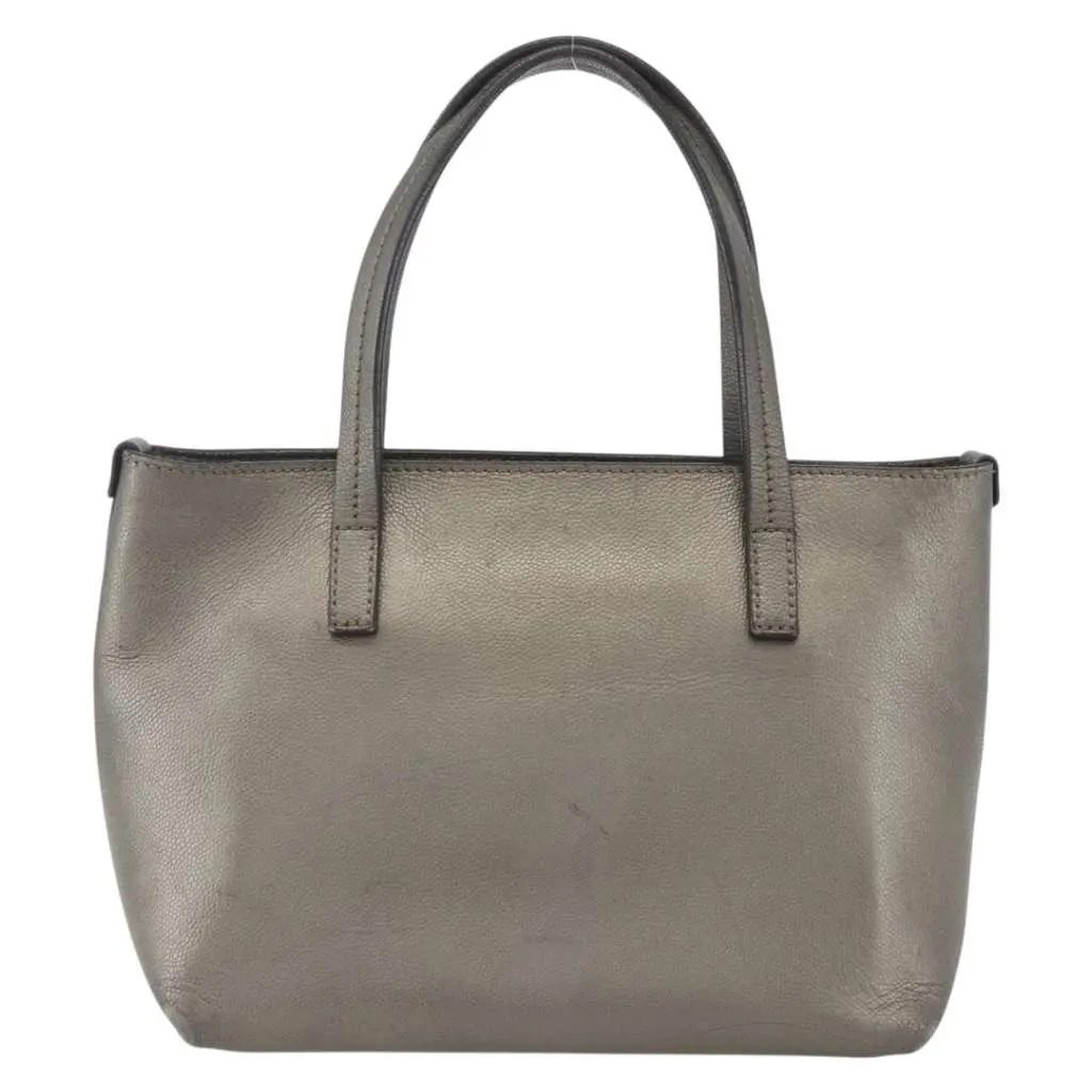 Salvatore Ferragamo Amabel Tote Silver Leather Good - Back View