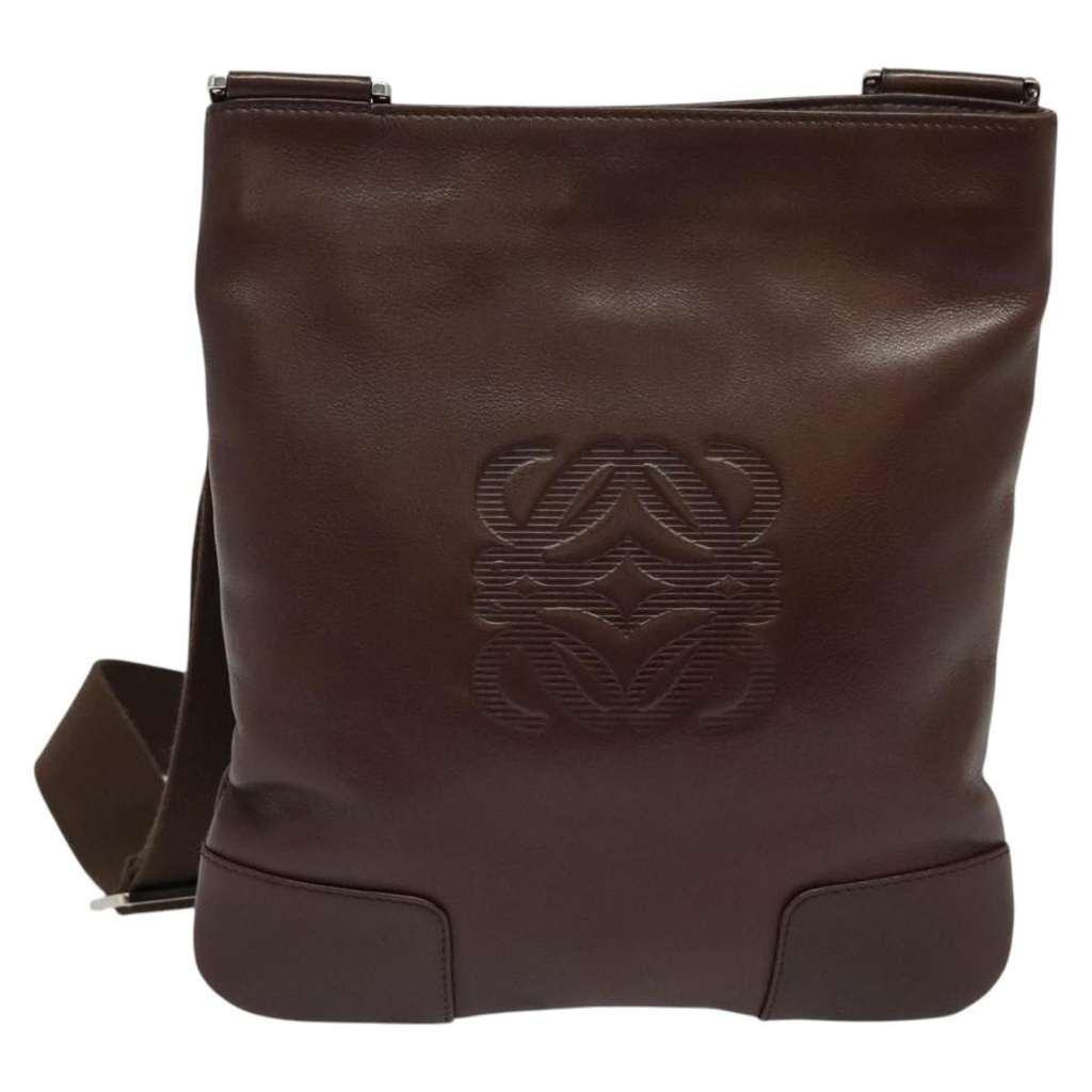 Loewe Anagram Shoulder Bag Brown Leather Good condition - Back View