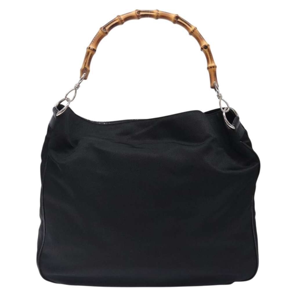 Gucci Vintage Bamboo Shoulder Bag Black Good condition - Back View