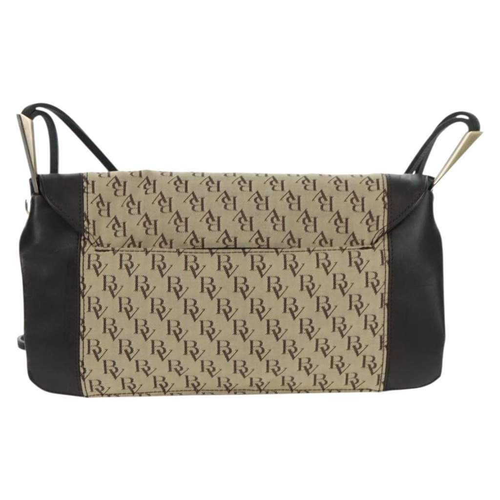 Bottega Veneta Vintage Flap Shoulder Bag Beige Canvas Good condition - Back View