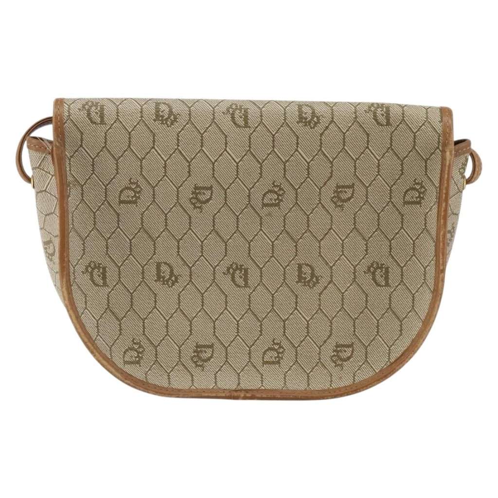 Christian Dior Vintage Honeycomb Shoulder Bag Beige Canvas Good condition - Back View