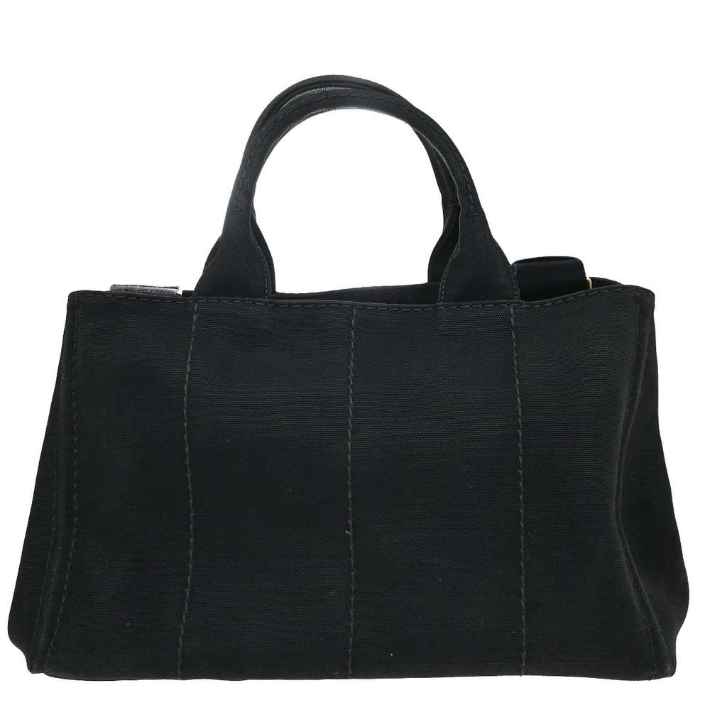 Prada Canapa Convertible Tote Black Canvas Good condition - Back View
