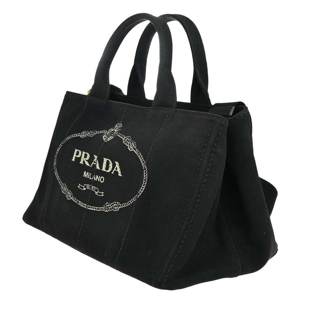 Prada Canapa Convertible Tote Black Canvas Good condition - Inside View