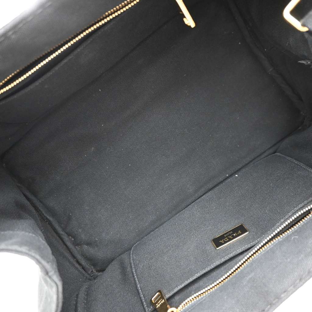 Prada Canapa Convertible Tote Black Canvas Good condition - Model View