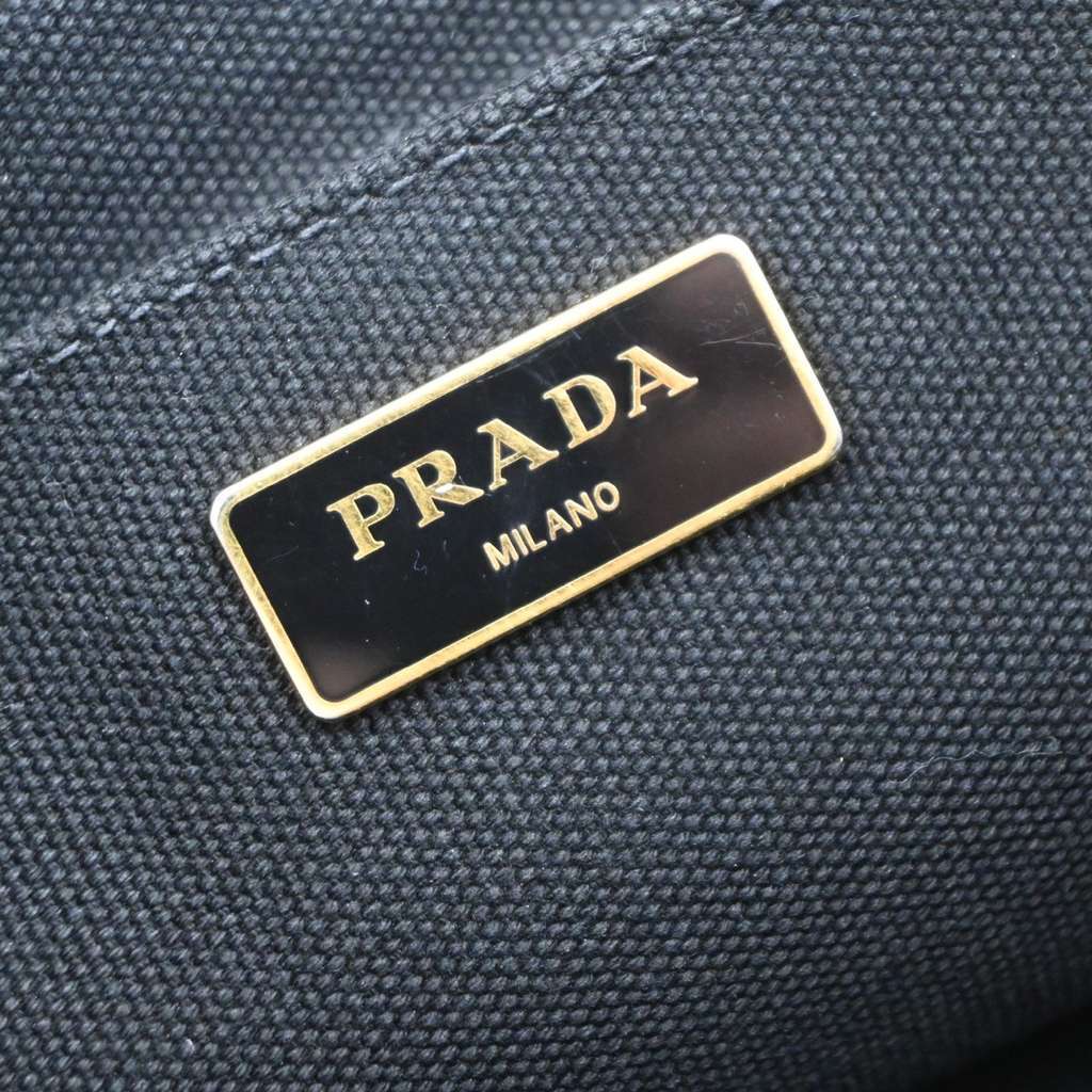 Prada Canapa Convertible Tote Black Canvas Good condition - Box View