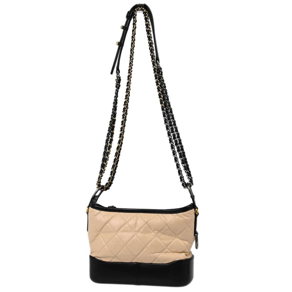Chanel Bicolor Gabrielle Hobo Beige Leather Good condition - Back View