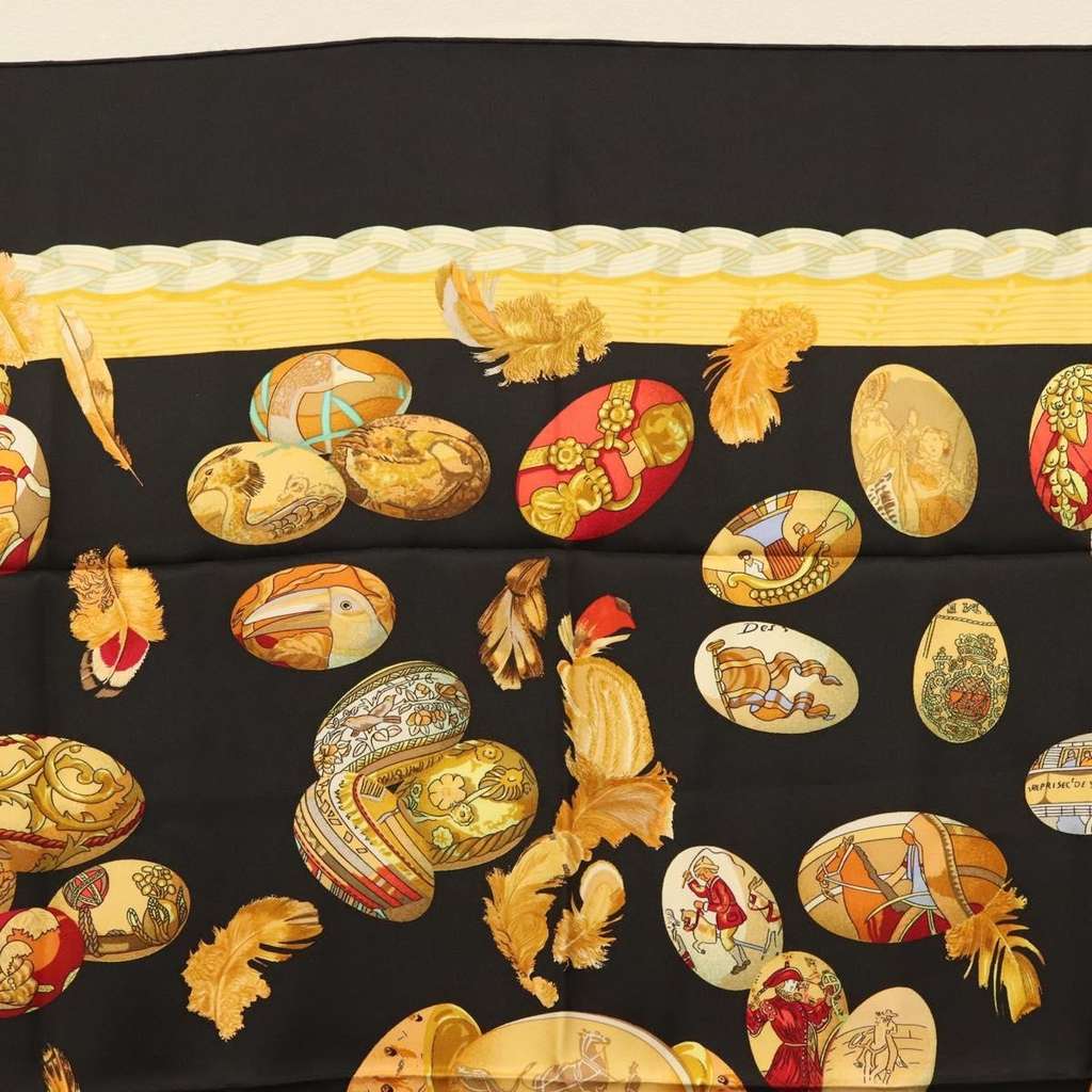 Hermès Carré 90 Black Silk Good condition - Inside View