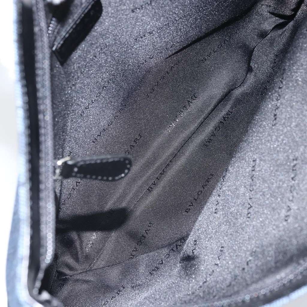 Bvlgari Logomania Shoulder Bag Blue Canvas Good condition - Box View