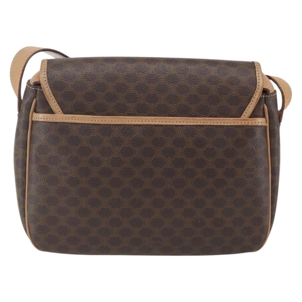 Celine Vintage Macadam Shoulder Bag Brown Canvas Good condition - Back View