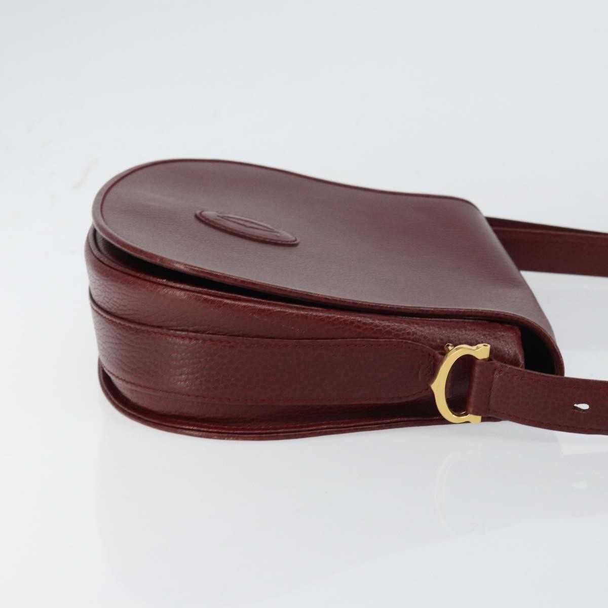 Cartier Must de Cartier Shoulder Bag Burgundy Leather Good condition - Inside View